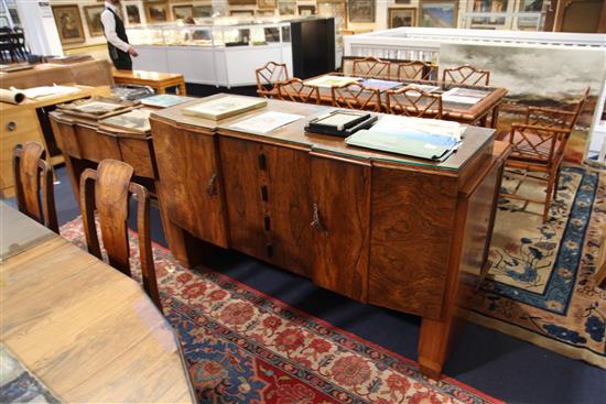 An Art Deco ten piece rosewood dining suite, dining table 6ft 3in.